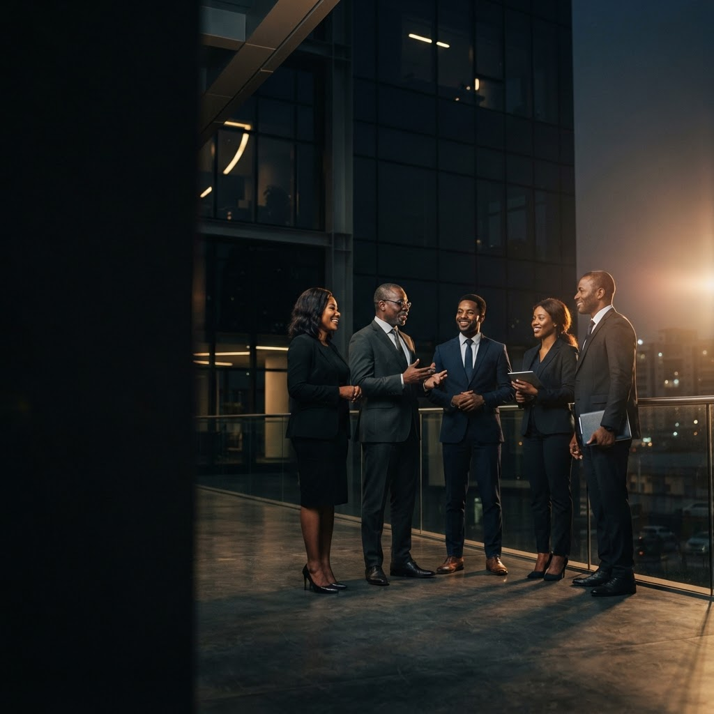 SilverKuun Group leadership team in a modern corporate office